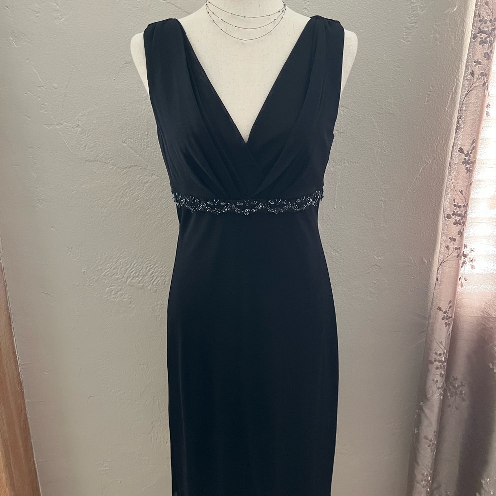 Dressbarn Size 8 Black Cocktail Evening Dress with Beading (NWOT)